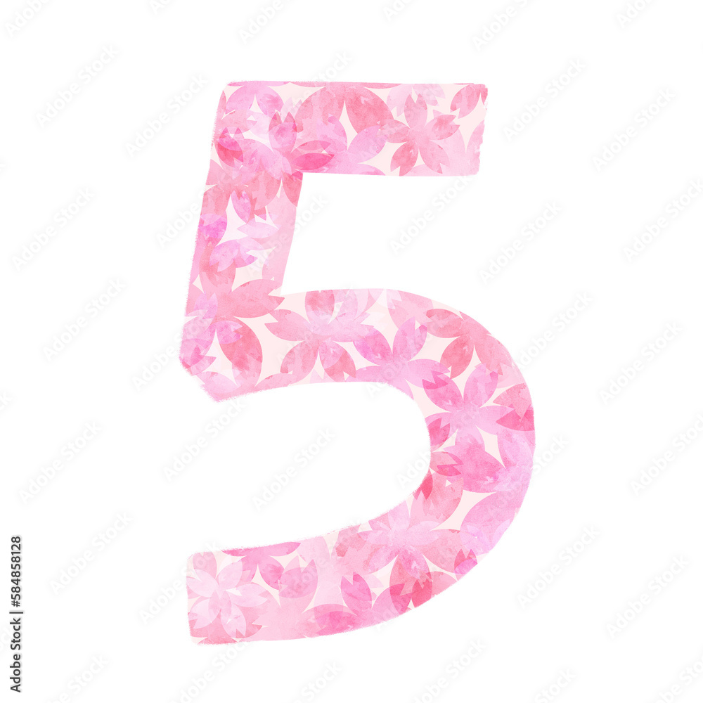Pink watercolor number 5 Pink watercolor number 5