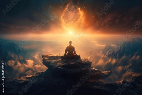 spiritual awakening enlightment meditation. Generative AI