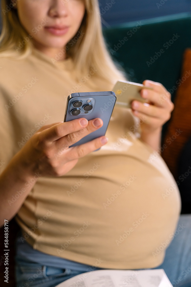 Pregnant Woman Transferring Money Online Pregnant Woman Transferring Money Online