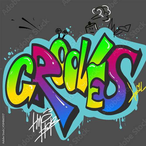 The word Grooves in graffiti style. Street art.  Vector illustration