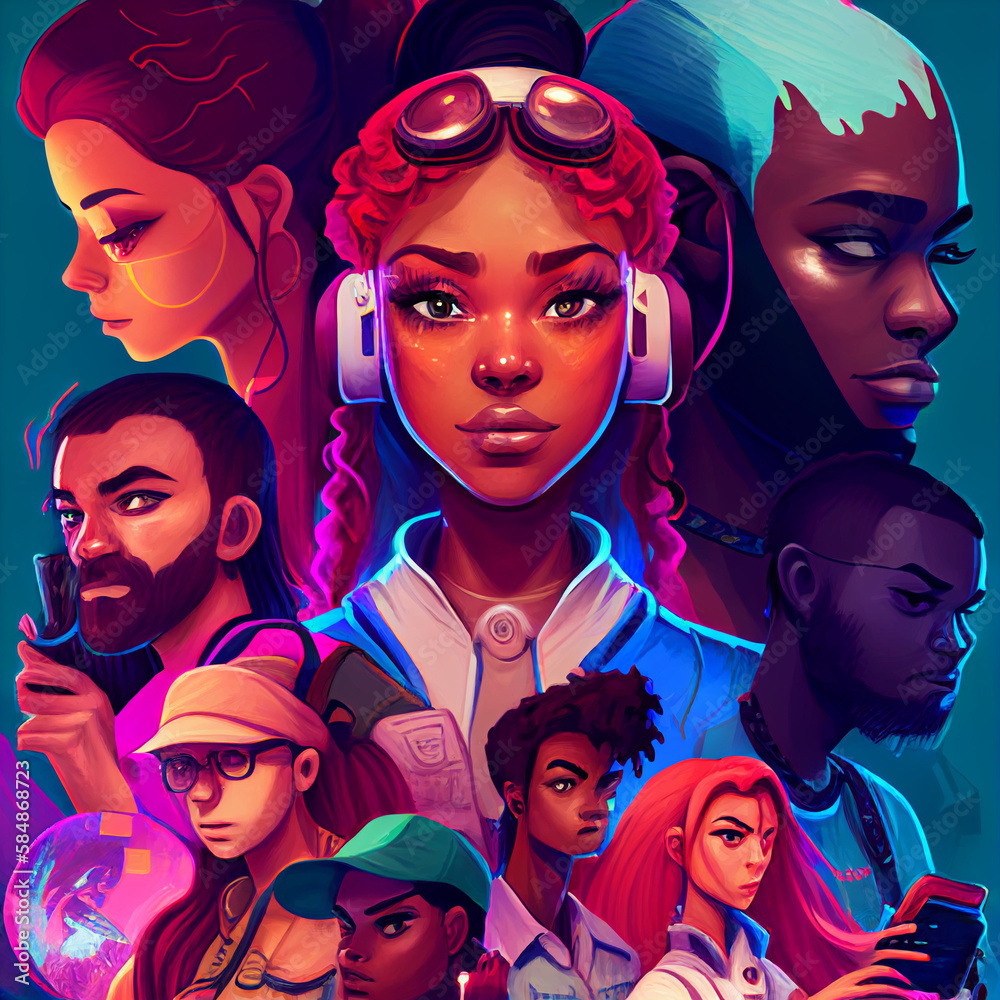 Obraz premium illustrations that celebrate diversity and inclusion in the gaming world