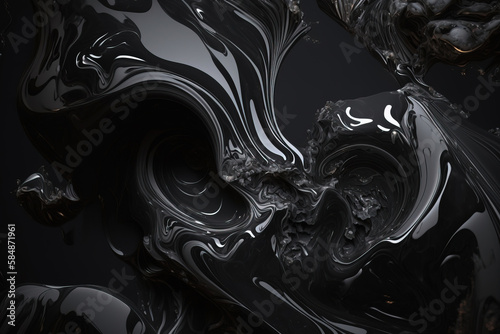 Black marble background wall surface. Abstract dark elegant generative backdrop