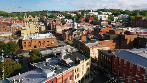 2022 - good aerial shot of Staunton, Virginia a quaint Appalachian town suggests small town USA. photo