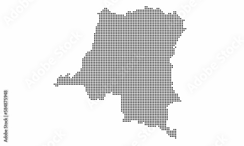Democratic Republic of the Congo dotted map with grunge texture in dot style. Abstract vector illustration of a country map with halftone effect for infographic. 