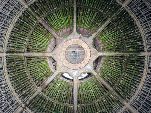 aerial image of an abandoned nuclear power plant in charleroi belgium photo