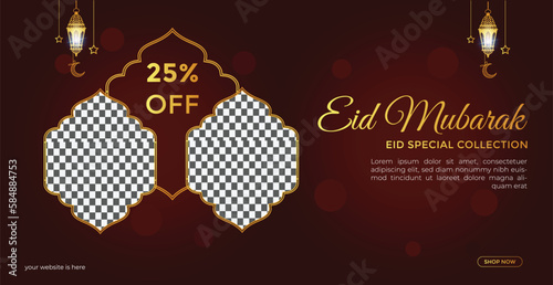 Eid fashion sale banner and Ramadan sale banner, social media post Template, Ramadan Kareem theme square flyer, Big sale bundle Eid ads post, Greeting card Islamic background design, and Islamic event