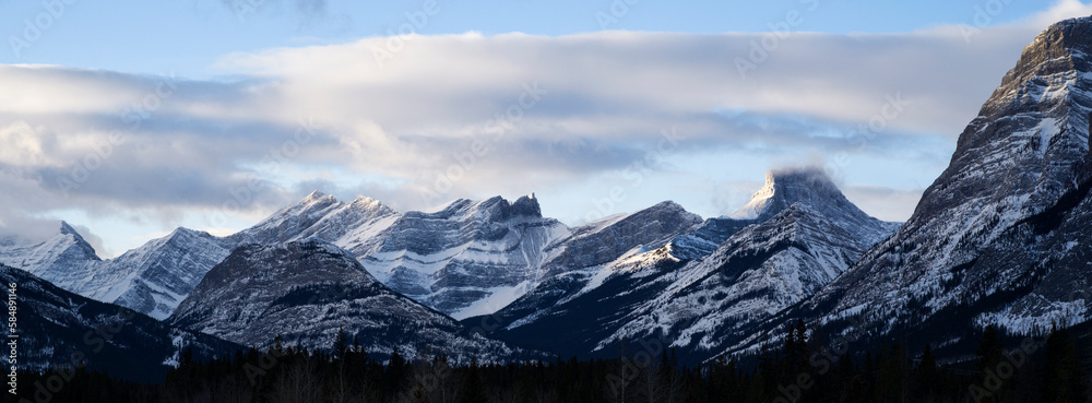 Weather rolls over the Rocky Mountains. Weather rolls over the Rocky Mountains.