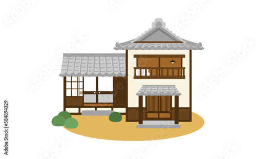 縁側のある家のイラスト