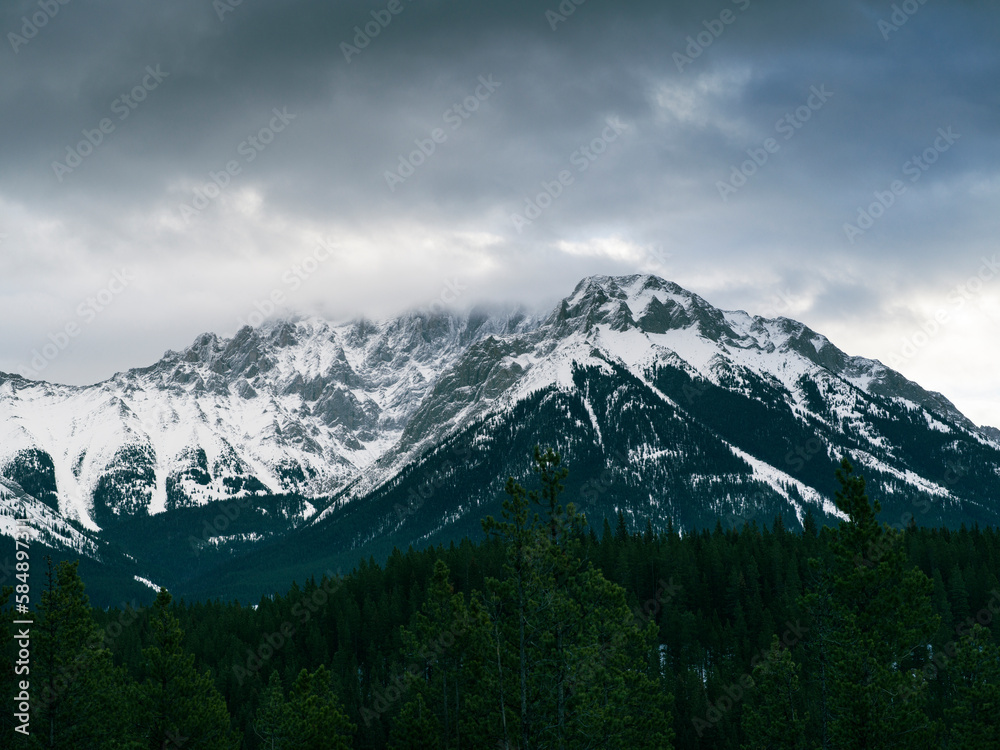 Weather rolls over the Rocky Mountains. Weather rolls over the Rocky Mountains.