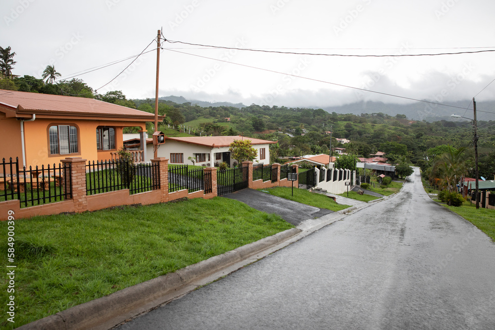 Suburb Neighborhood landscape with homes near San Jose Costa Rica Suburb Neighborhood landscape with homes near San Jose Costa Rica