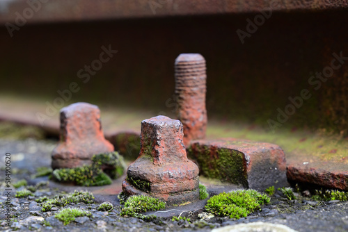 schrauben und bolzen in medienhafen in düsseldorf, deutschland photo