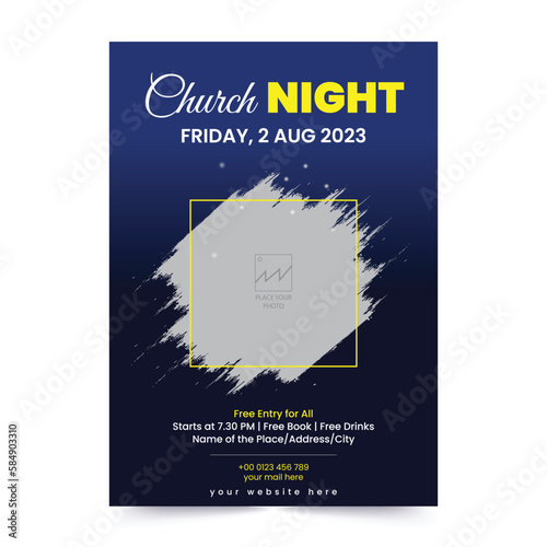 Christian flyer invitation. Religious flyer for the Church prayer event EPS 10