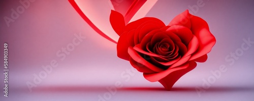 red rose on a red background    Valentine s Day   Heart   Love