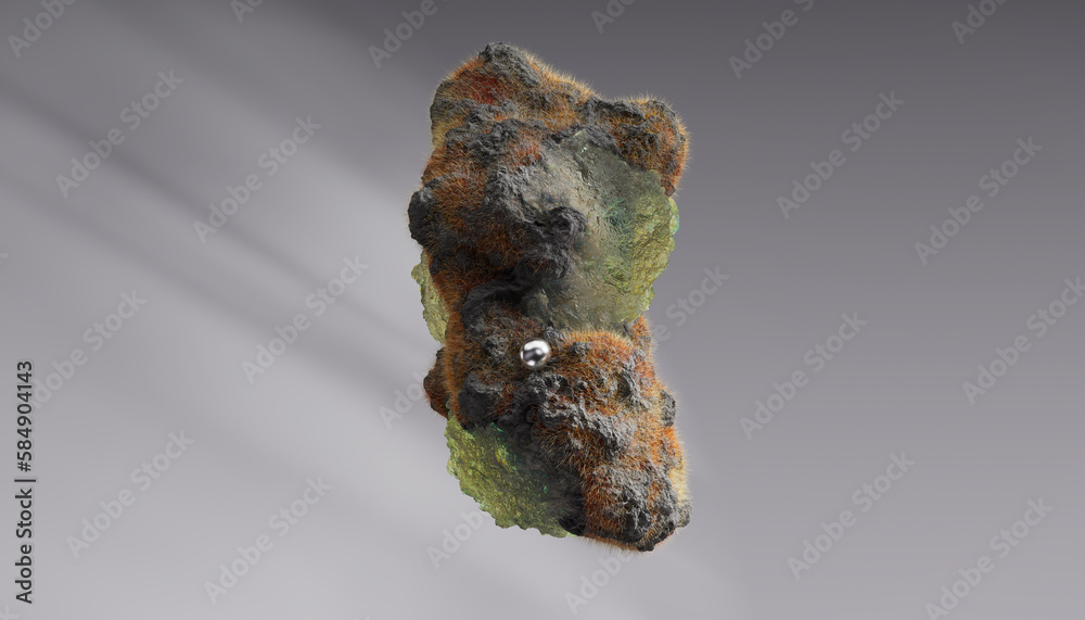 Flying Stone, micro planet, isolate. 3d rendering Flying Stone, micro planet, isolate. 3d rendering