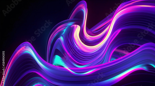 light, wave, design, fractal, wallpaper, Generative AI