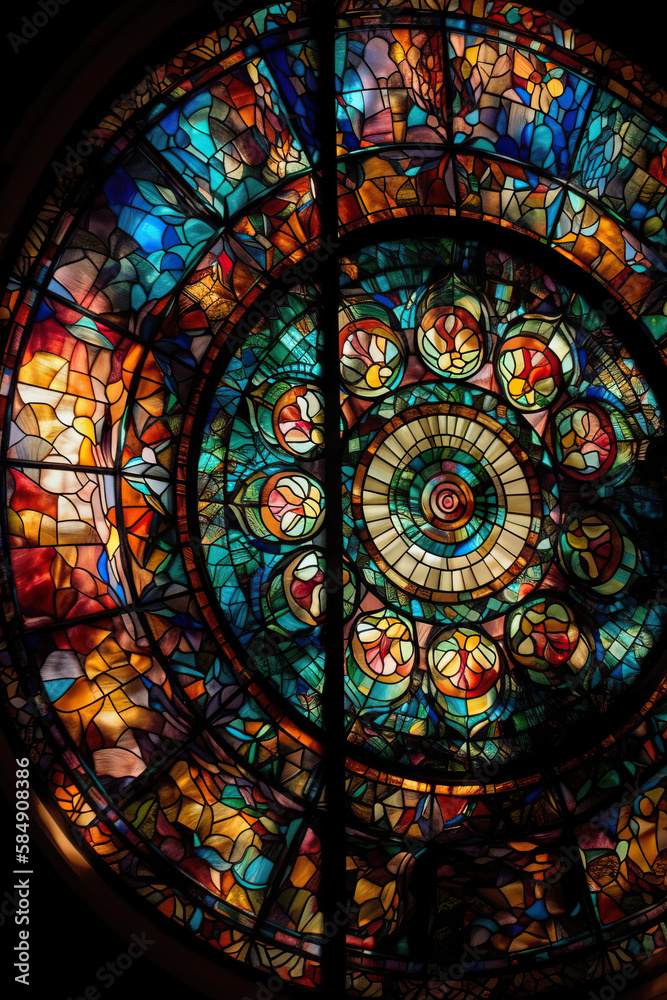 Stained Glass Splendor: A Heavenly Display in Church Windows Generative ...