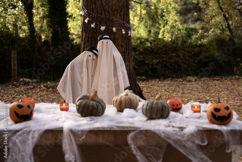 kids on halloween photo