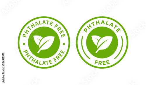 Pthtalate free with leaf badge logo template set. Suitable for product label 