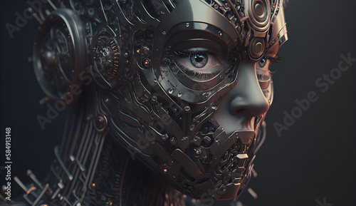 a robot with a sophisticated futuristic style created with generative AI