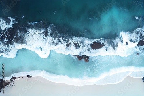 Beach Drone Shot generative ai