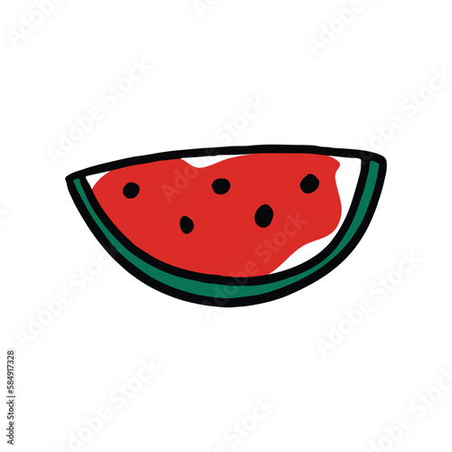 multicolored doodle fruits on white background