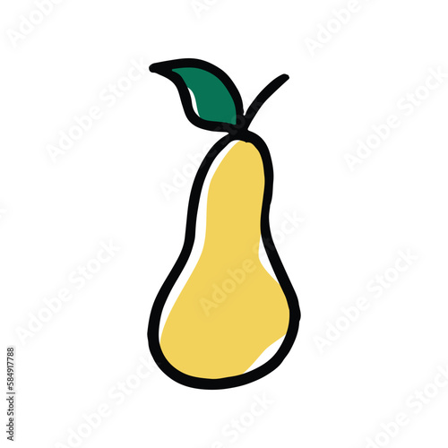 multicolored doodle fruits on white background