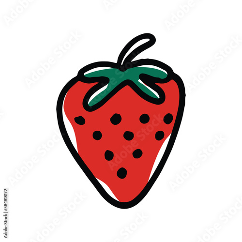 multicolored doodle fruits on white background