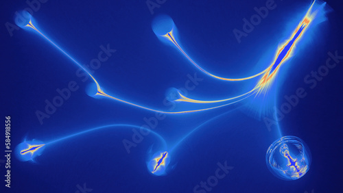 Abstract Patterns On Dark Background With Blue Lines Curves Par