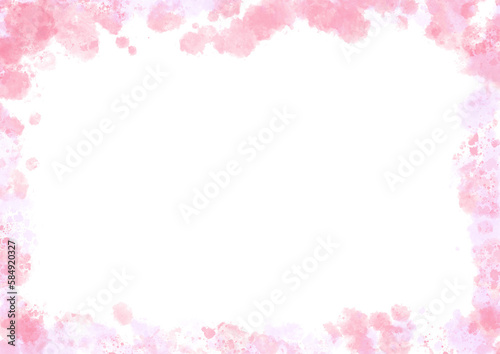 きれいな水彩風の枠素材　透過PNG