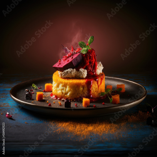 garnish with beetroot