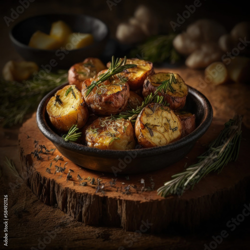 fried potatoes with rosemary