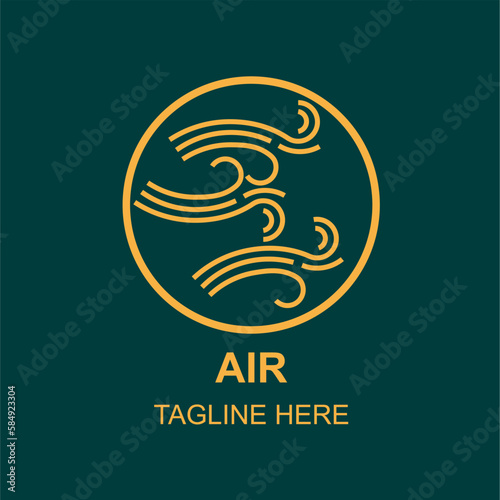 Air line art badge logo icon template vector ilustration design. Company emblem logo concept