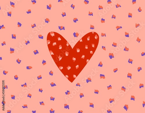 Funky heart love concept illustration