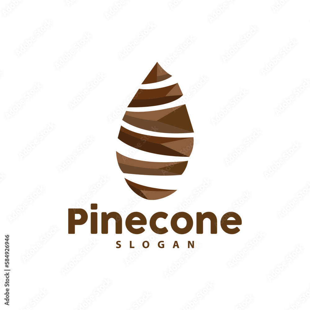 Obraz premium Pine Cone Logo, Elegant Luxury Pine Simple Design, Tree Acorn Icon Vector, Product Brand Illustration