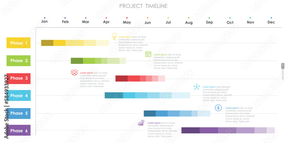 project timeline diagram Infographic roadmap template for business. 12 Months modern Timeline diagram calendar with presentation vector infographic.