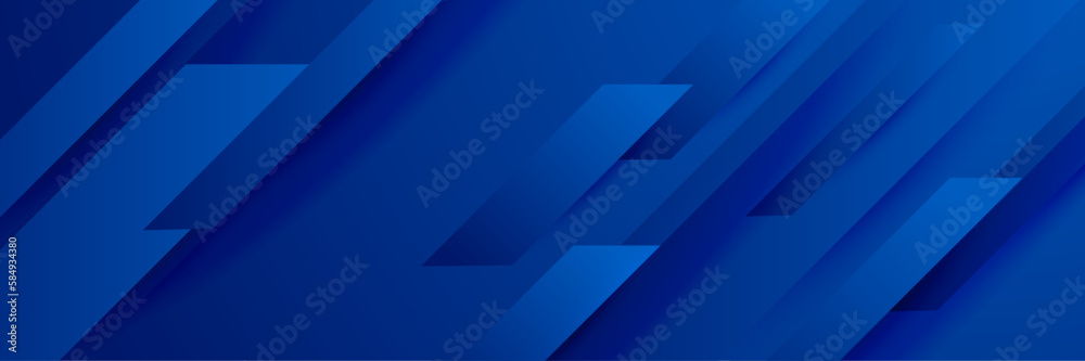 Obraz premium Abstract banner design with blue geometric background. Blue banner background. Vector abstract graphic design banner pattern background template.