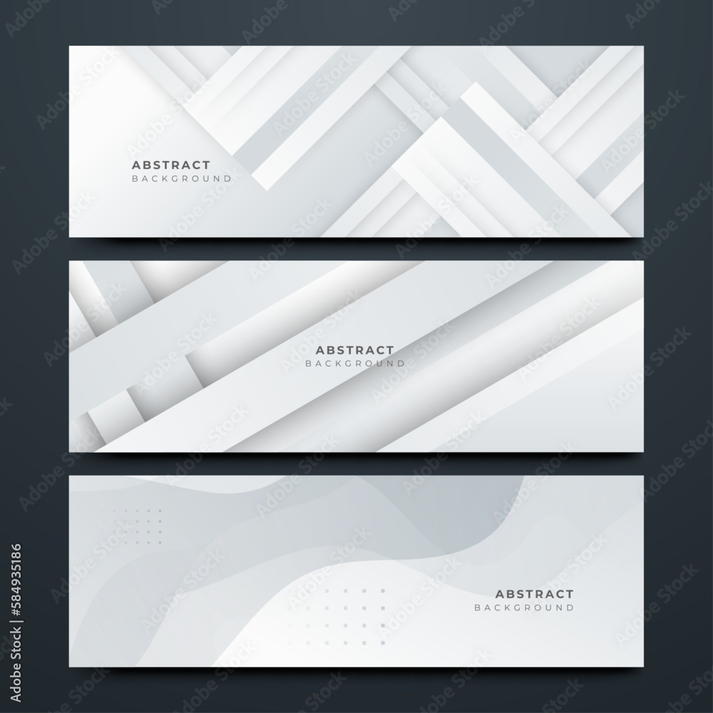 Abstract white grey gray geometric shapes vector technology background, for design brochure, website, flyer. Geometric white 3d shapes wallpaper for poster, certificate, presentation, landing page
