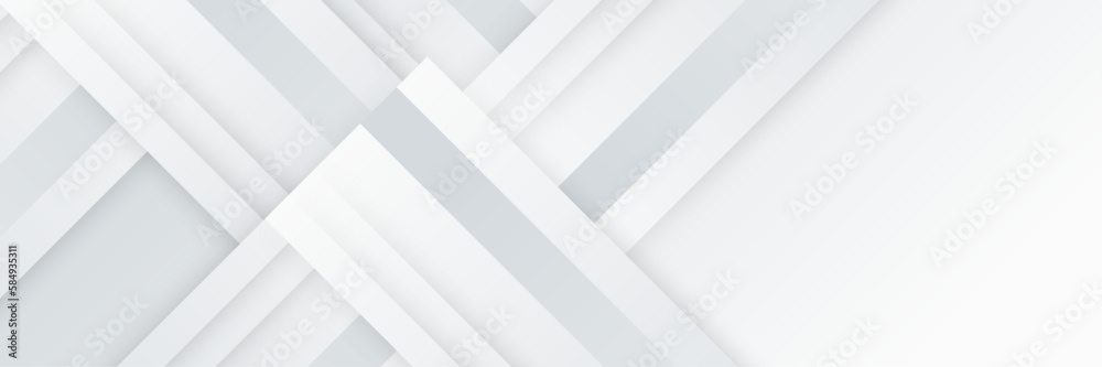 Abstract white grey gray geometric shapes 3d background. Vector illustration abstract graphic design banner pattern presentation background wallpaper web template.