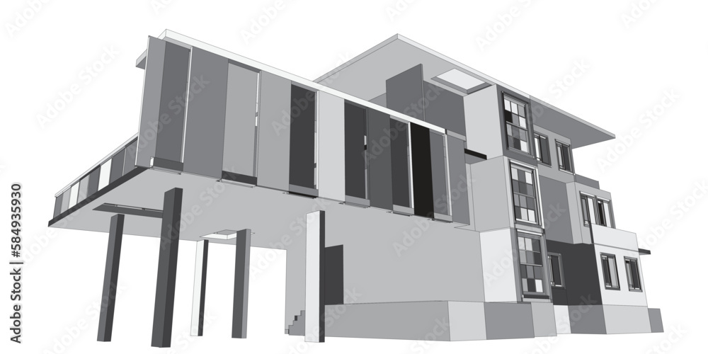 Fototapeta premium Residential building, Modern architecture