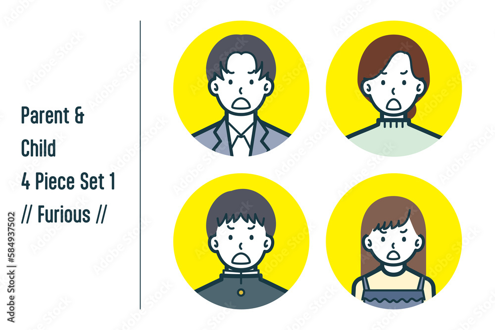激怒している親子の4点セットno.1 激怒している親子の4点セットno.1