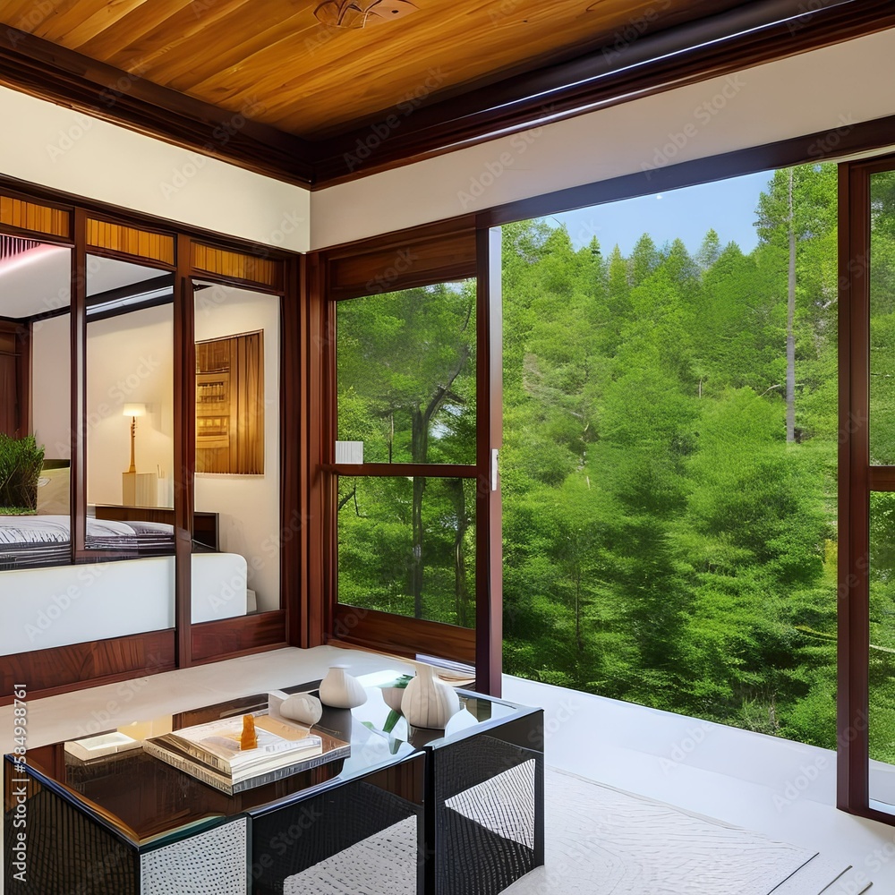 Fototapeta premium Pagoda home25, Generative AI