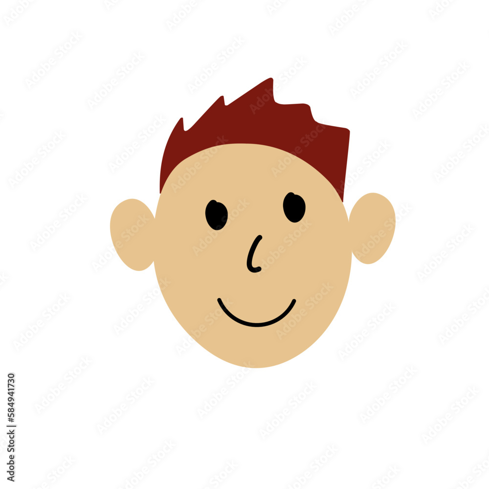 flat style cartoon face illustration flat style cartoon face illustration