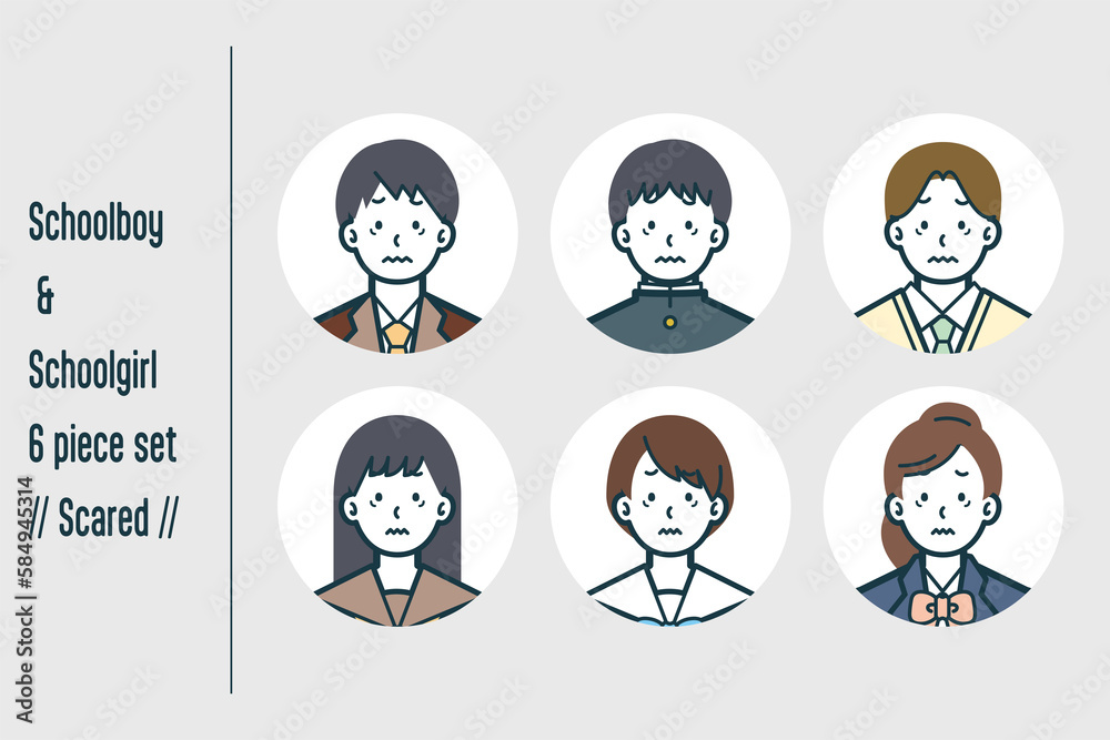 怖がっている男女の学生の6点セットno.1 怖がっている男女の学生の6点セットno.1