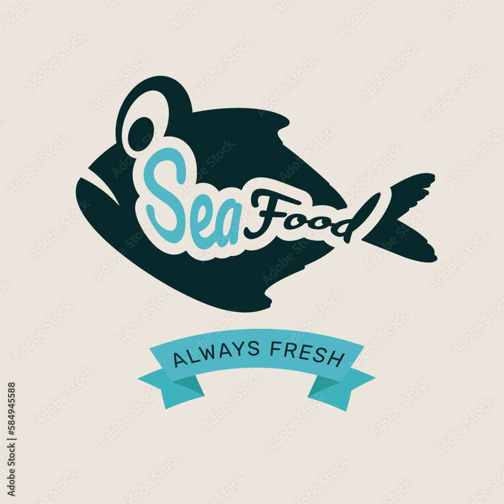 Poster for seafood restaurant. - Vector.