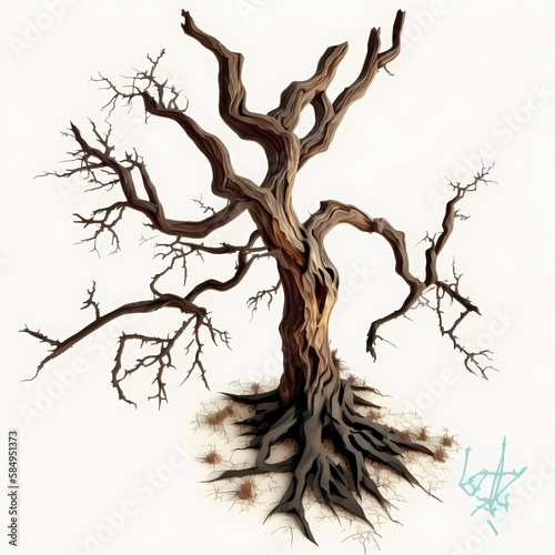 Death Tree with Root. Generative AI