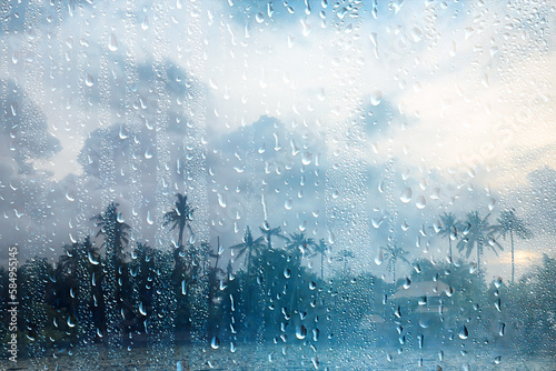 rain asia green, background downpour rainy season typhoon