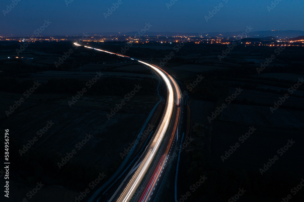 Long exposure shot of a highway Long exposure shot of a highway