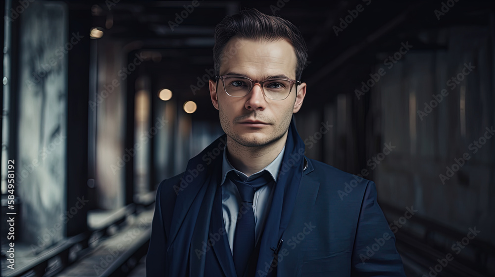 Confidence Personified - Successful Young Businessman in 30's Looking Directly at Camera in High-Quality Stock Photo