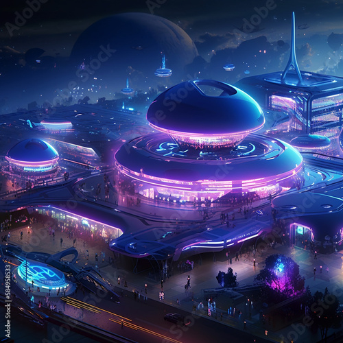 metaverse futuristic buildings Generative AI