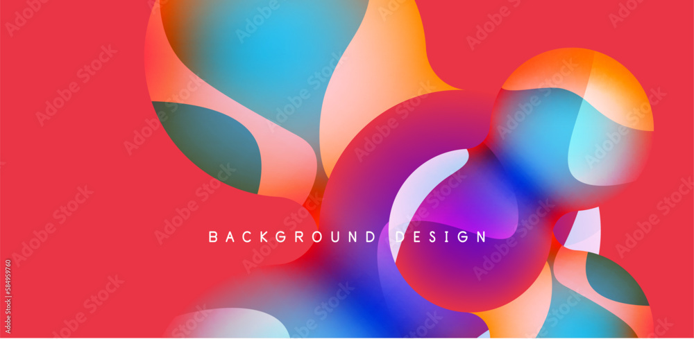 Spheres and circles abstract background, trendy colorful design. Vector Illustration For Wallpaper, Banner, Background, Card, Book Illustration, landing page